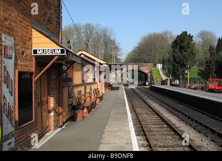 Mit Dampf West Somerset Railway Station, Bishops Lydeard, Somerset, England. Stockfoto