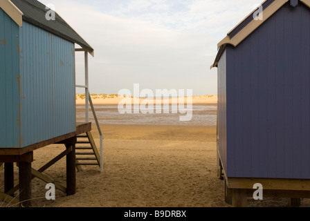 Strand Hütten auf Holkham Beach Wells als nächstes das Meer Norfolk England Stockfoto