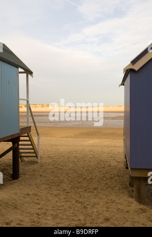 Strand Hütten auf Holkham Beach Wells als nächstes das Meer Norfolk England Stockfoto