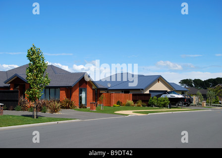 Lincoln Dale Subdivision Houses, Lincoln, Selwyn District, Canterbury, South Island, Neuseeland Stockfoto