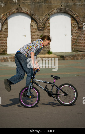 Trick Trick Radfahrer Stockfoto