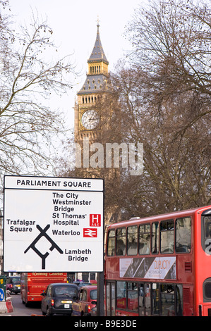 Straßenschild Parlament Square London Vereinigtes Königreich Stockfoto