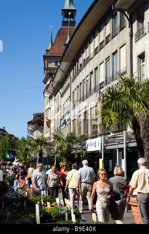 S-Bauernmarkt am Bärenplatz Bären Platz der alten Stadt Bern Kanton Bern Schweiz Stockfoto
