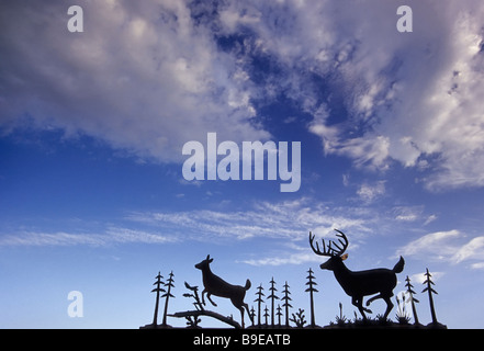 Wrought Eisen Schild am Eingang der Ranch in der Nähe von Bracketville auf FM 334 Autobahn bei Edwards Plateau in Kinney County Texas USA Stockfoto