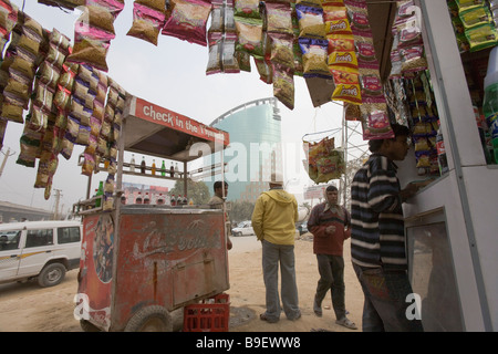 Indien-Gurgaon TechCenter 50km von Delhi Food-Verkäufer Stockfoto