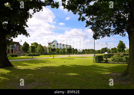 Blick über Broadway Gärten, Letchworth Garden City Stockfoto