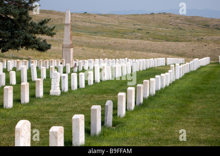 Grab Steinen Little Bighorn-Schlachtfeld in der Nähe von Crow Agency Montana USA Stockfoto
