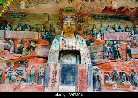 China, Chongqing Stadtbezirk, Dazu Rock Skulpturen zum UNESCO-Weltkulturerbe Stockfoto