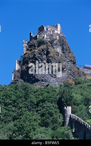 ROCHEMAURE Burg oder Château de Rochemaure, Ardèche, Rhonetal, Frankreich Stockfoto