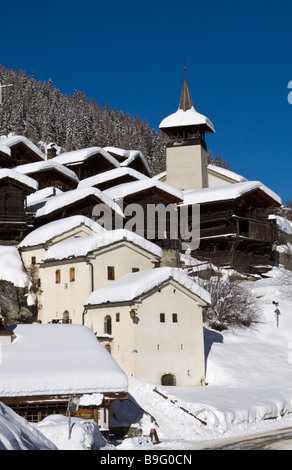 Das Dorf von Grimentz, Wallis, Schweiz Stockfoto