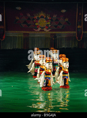 Vietnamesische Kultur - Szenen aus dem Wasserpuppentheater, Hanoi Vietnam Stockfoto