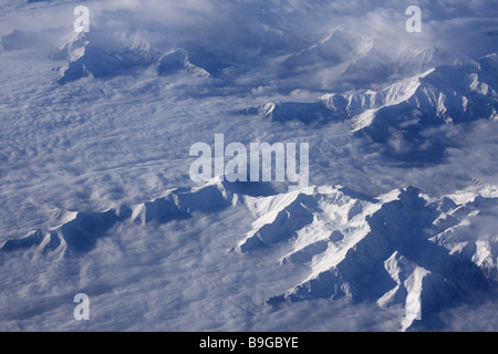 Alpen aus dem Flugzeug Stockfoto