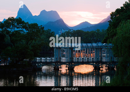 China, Provinz Guangxi, Guilin, Banyan See Stockfoto