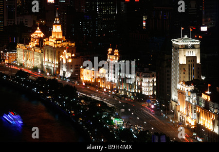 China, Shanghai. Blick über dem Bund in Shanghai Stockfoto