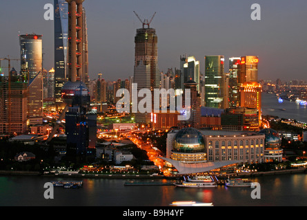 China, Shanghai. Blick von der Hyatt on the Bund Hotel in Shanghai. Stockfoto