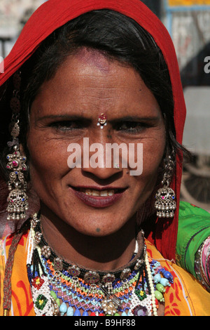 Zigeunerin in Pushkar, Rajasthan, Indien Stockfoto