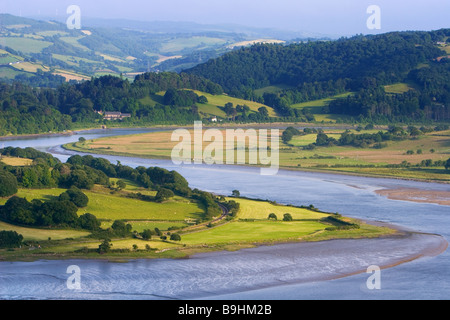 Einen frühen Abend Blick auf den Fluss Conwy und Conwy Valley, North Wales, Vereinigtes Königreich Stockfoto