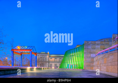 Nacht Schuss von der Alte und Neue Staatsgalerie, alte und neue staatliche Galerien, Stuttgart, Baden-Württemberg, Deutschland, Europa Stockfoto