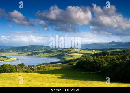 Einen frühen Abend Blick auf den Fluss Conwy und Conwy Valley, North Wales, Vereinigtes Königreich Stockfoto