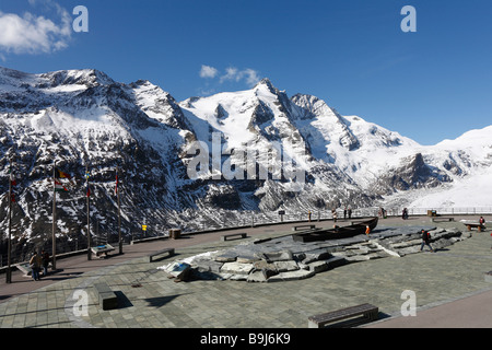 Grossglockner Mountain, Pasterzengletscher, Kaiser-Franz-Josefs-Hoehe, Großglockner Hochalpenstraße, Nationalpark Hohe Tauern, Stockfoto