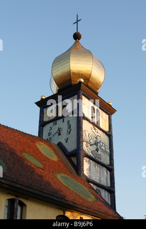 Hundertwasser Kirche St. Barbara in Baernbach, Steiermark, Österreich, Europa Stockfoto