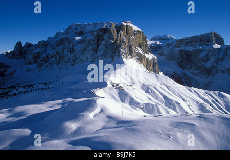 Luftbild, Sellagruppe, Sellajoch, Dolomiten, Bozen-Bozen, Italien Stockfoto
