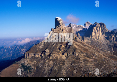 Gruppieren Sie Luftbild, Mt Rotwand, Rosengarten, Dolomiten, Bozen-Bozen, Italien Stockfoto