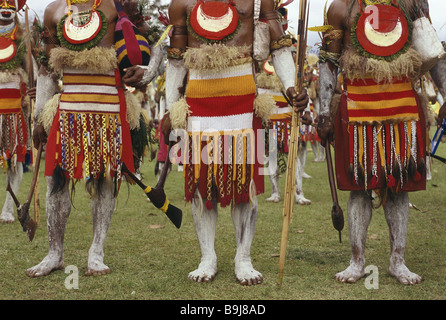 Ozeanien Melanesien Papua New Guinea Highlands Goroka Highland-Show Keremun-Stamm Chor Detail Insel Kultur Staatstradition Stockfoto