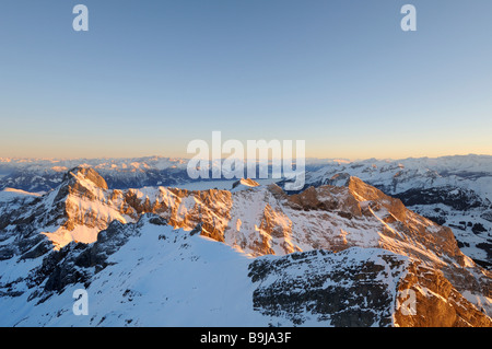 Mt Altmann, 2436 m zweite höchsten Berg der Alpen Alpstein, Kanton Appenzell Innerrhoden, Schweiz, Europa Stockfoto