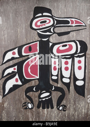 Nordwestlich Native Art Raven Stockfoto