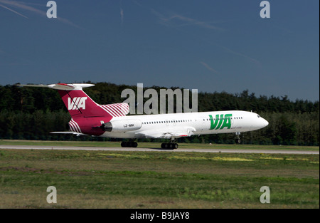 Air VIA bulgarischen Airways Tupolew Tu - 154M, dem Start am Flughafen Frankfurt, Frankfurt am Main, Hessen, Deutschland, Europa Stockfoto