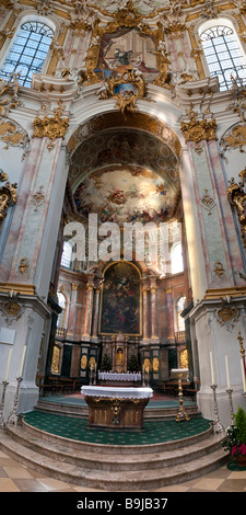 Abteikirche, barocke Benediktiner-Kloster Ettal, Ettal, Graswangtal Tal, Bayern, Deutschland, Europa Stockfoto