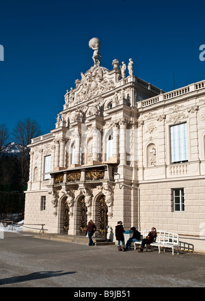 Schloss Linderhof, Königspalast, Graswangtal Tal, Oberammergau, Bayern, Deutschland, Europa Stockfoto