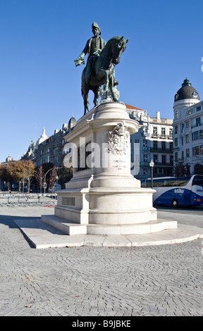 Denkmal für König Pedro IV, in Parca da Liberdade, Porto, UNESCO World Heritage Site, Portugal, Europa Stockfoto