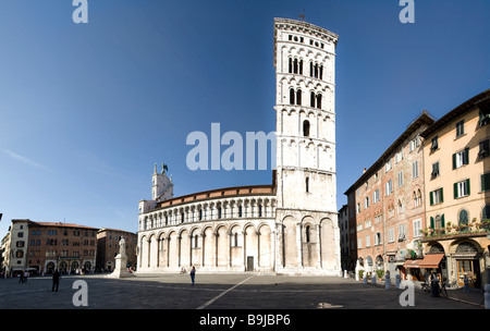 San Michele Church, Pisaner Romanik, Piazza San Michele, Lucca, Toskana, Italien, Europa Stockfoto