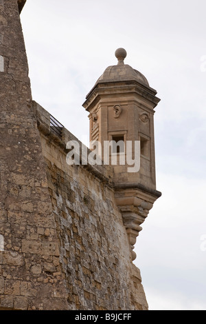 Sechseckige Wachturm in Senglea am Safe Haven Garden, Malta, Europa Stockfoto