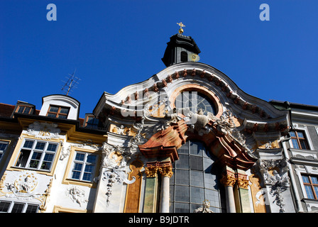 Rokokofassade der Asamkirche Kirche, St. Johannes von Nepomuk, Detail, Sendlinger Straße, München, Oberbayern, Deutschland, Europa Stockfoto