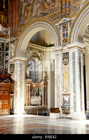 Basilika San Giovanni Kirche in Laterno, frühchristliche Kirche, Innenraum, Wandmalerei Kunst, Piazza di Porta San Giovanni Platz, Rom Stockfoto