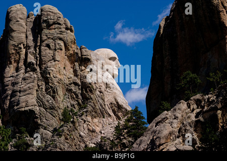 Profil von Präsident George Washington am Mount Rushmore National Memorial in South Dakota Stockfoto