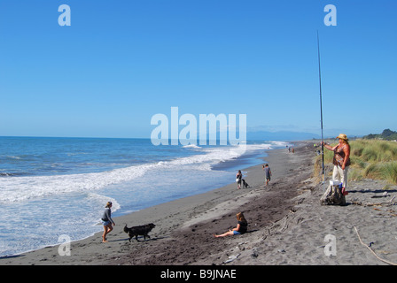 Hokitika Beach, Hokitika, Westküstenregion, Südinsel, Neuseeland Stockfoto