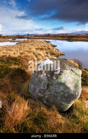 Blick über man Na h Achlaise in Richtung der Grampian Mountains, Rannoch Moor, Highlands, Schottland. Fotografiert im Dezember Stockfoto