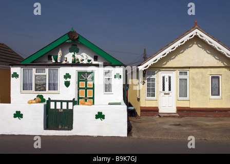Wohnimmobilien, Jaywick in der Nähe von Clacton-on-Sea, Essex, England. Stockfoto