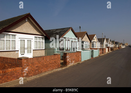 Wohnimmobilien, Jaywick in der Nähe von Clacton-on-Sea, Essex, England. Stockfoto