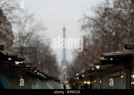 Eiffel-Turm an einem grauen Tag Stockfoto