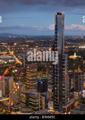 Eyriel Blick vom Rialto Tower in der Dämmerung über Melbourne victoria Australien Stockfoto