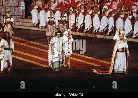 Leistung von Aida in der Arena di Verona, Italien Stockfoto