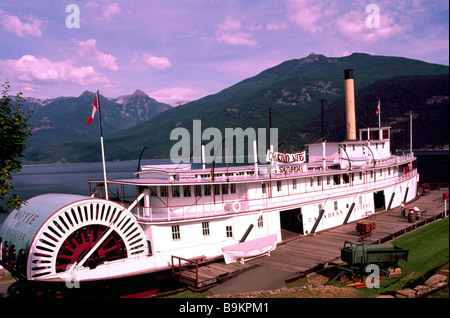 Kaslo, BC, Britisch-Kolumbien, Kanada - SS Moyie historischen Raddampfer SS Moyie National Historic Site, Kootenay Region Stockfoto