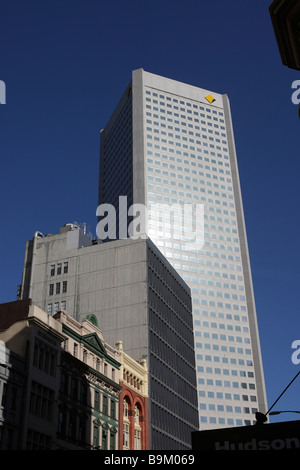 Commonwealth-Bank-Hochhaus mit Logo in Melbourne, Australien Stockfoto