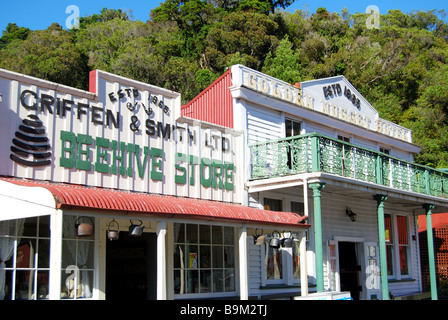 Goldminenstadt aus dem 19. Jahrhundert, Shantytown, Greymouth (Māwhera), Westküstenregion, Südinsel, Neuseeland Stockfoto