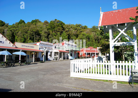 Hauptstraße von 19. Jahrhundert Gold-Bergbau-Stadt, Vorstadt, Greymouth, grau Bezirk, West Coast, Südinsel, Neuseeland Stockfoto